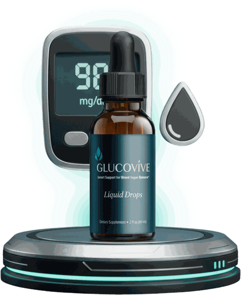 GlucoVive blood sugar support liquid drops bottle